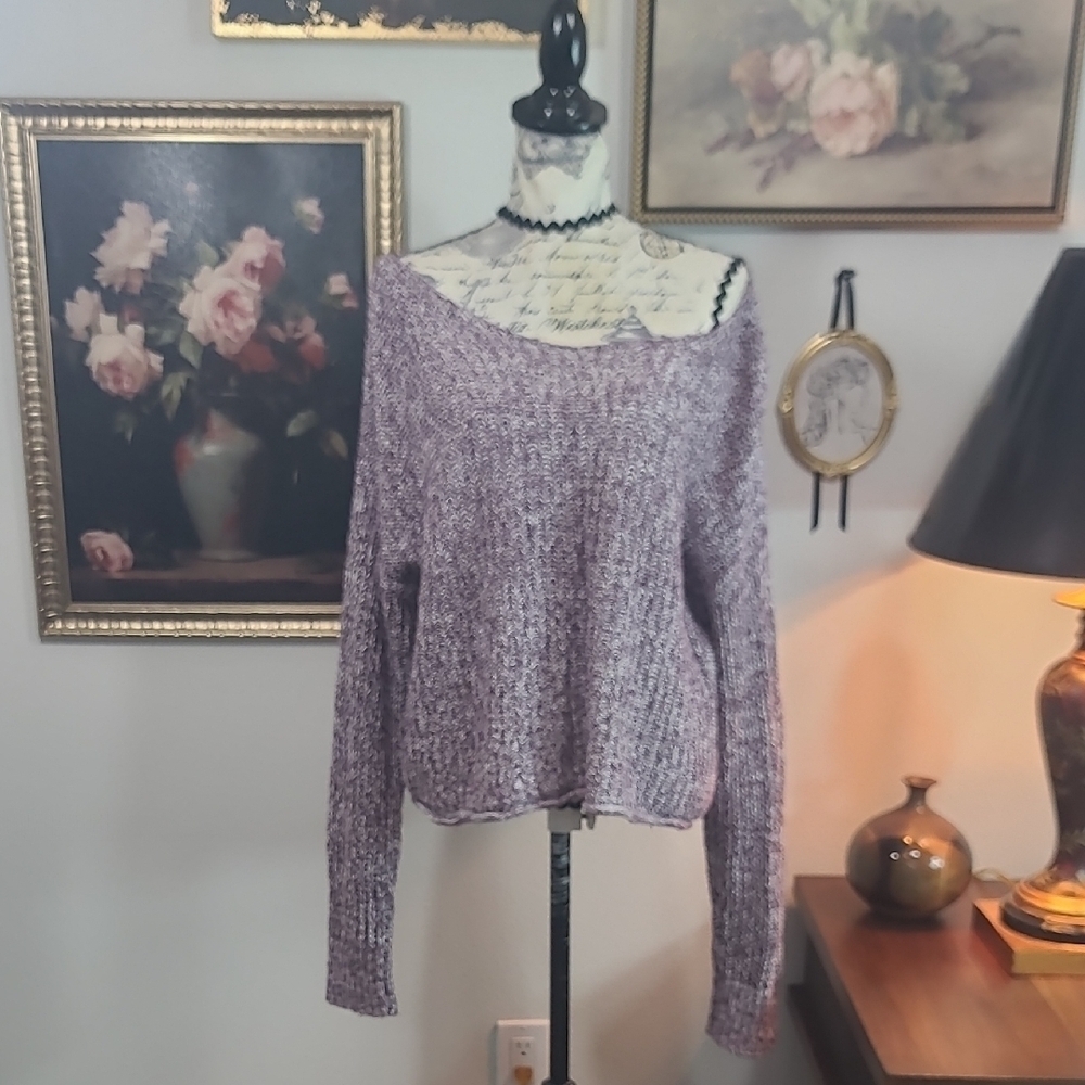 PINK Victoria's Secret Lavender Off-the-Shoulder Sweater
